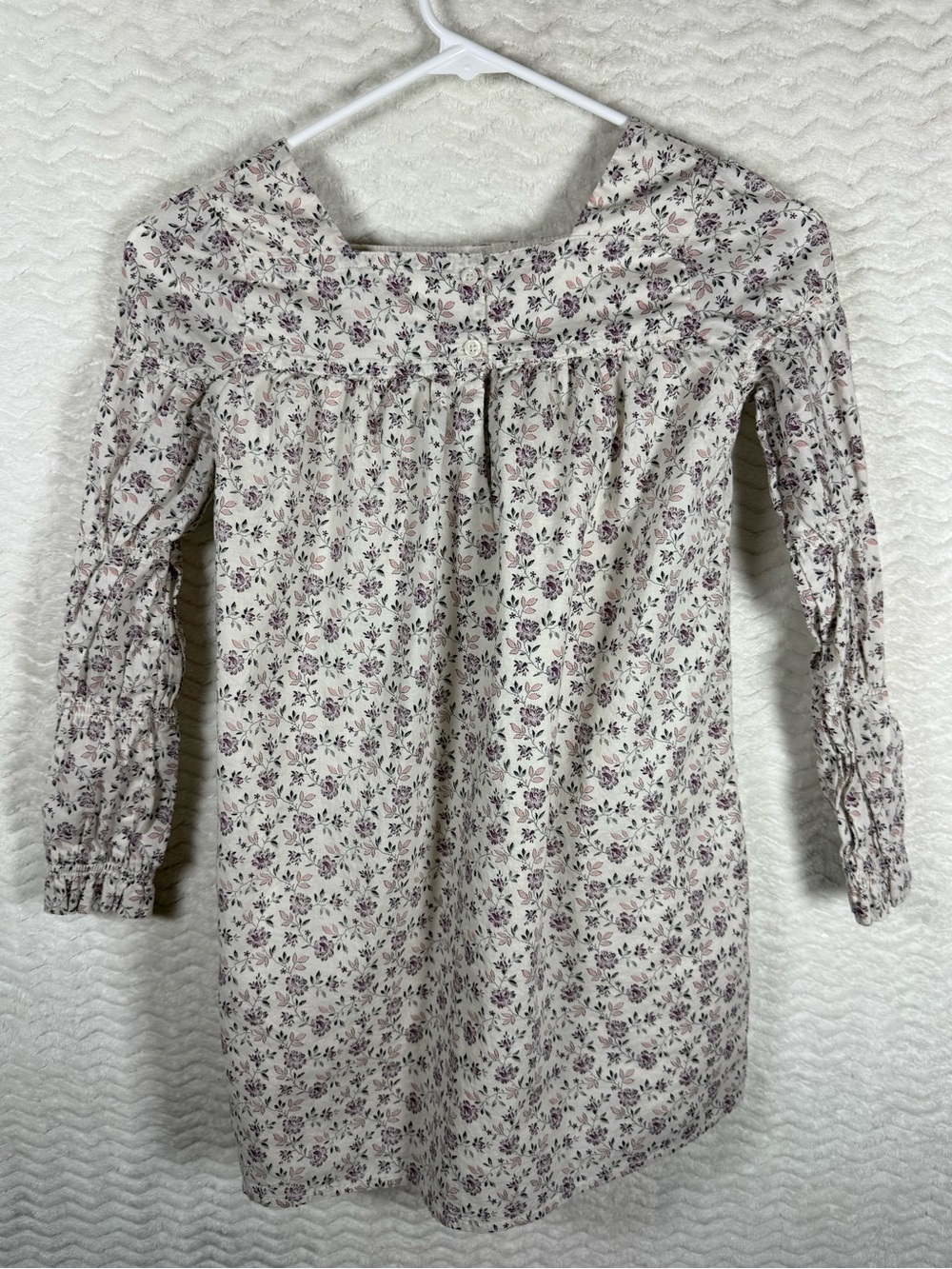 Gap kids Floral Long Sleeve Square Neck Dress - Cream with Mauve. Beautiful 😍 - Picture 9 of 12